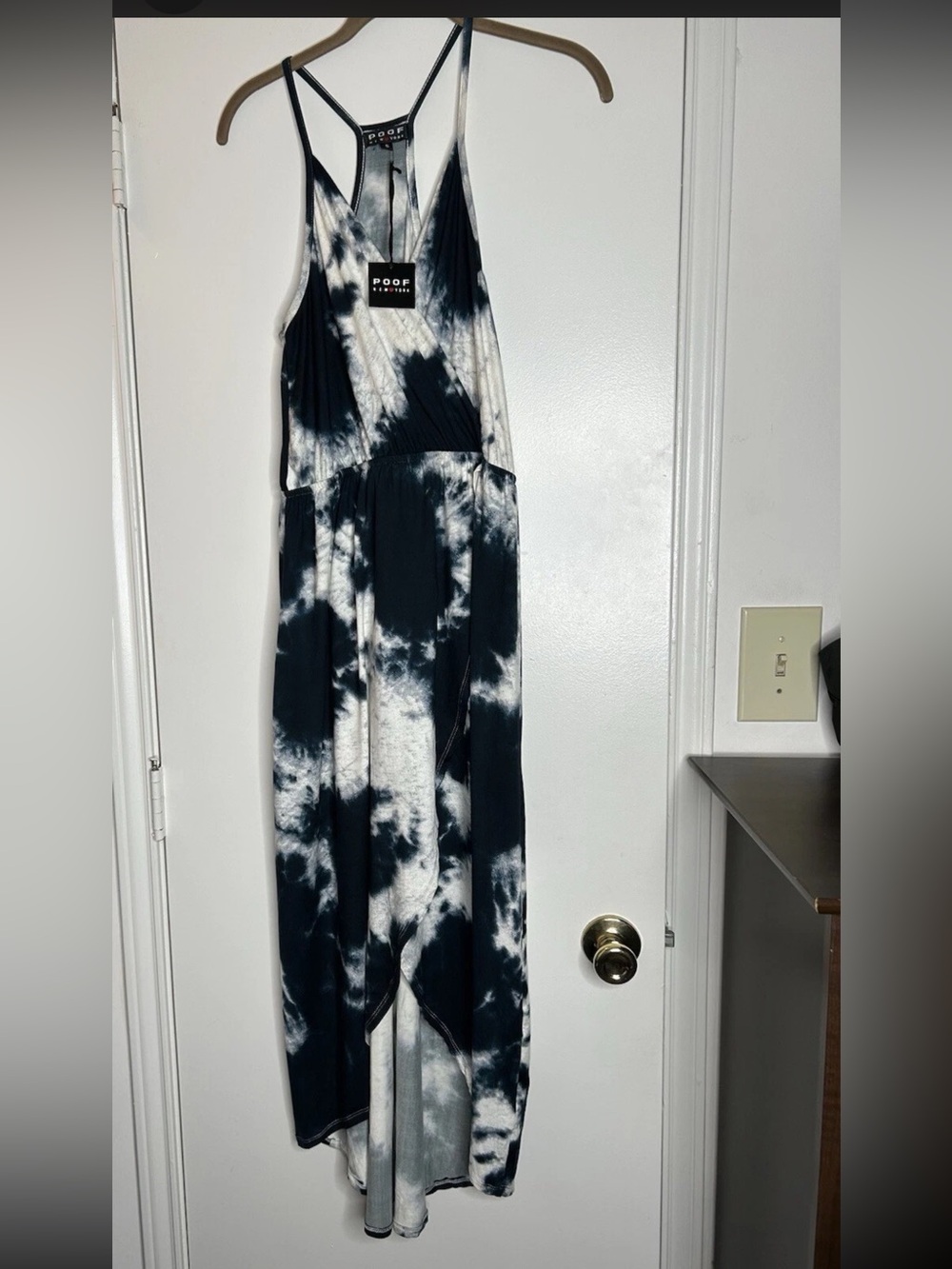 BNWT Poof New York Black Tie Dye Maxi Dress Size Women’s Small